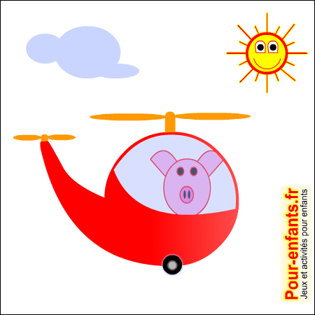 Comment dessiner un helicoptère.Dessin helicoptère cartoon. Helicoptere pour les petits.