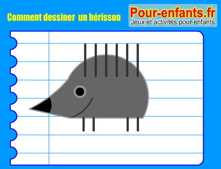 Apprendre à dessiner un herisson. Comment dessiner un herisson par étapes. Hérisson.