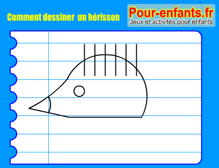 Apprendre à dessiner un herisson. Dessin hérisson. Comment dessiner un herisson par étapes.