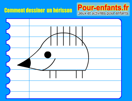 Apprendre à dessiner un herisson. Dessin hérisson. Comment dessiner un herisson par étapes.