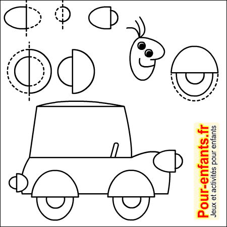 Apprendre à dessiner une voiture de dessin anim. Comment dessiner une voiture cartoon par étapes.